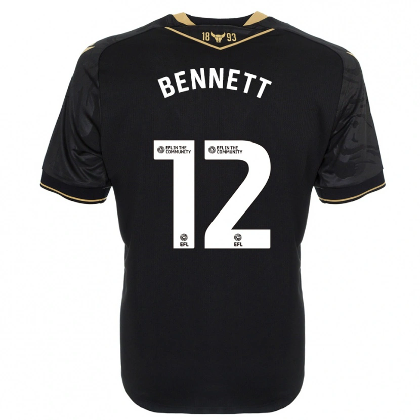 Danxen Mujer Camiseta Joe Bennett #12 Negro Oro 2ª Equipación 2025/26 La Camisa