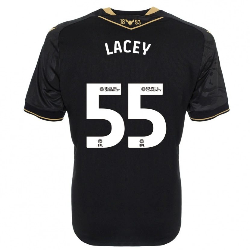 Danxen Mujer Camiseta Aaron Lacey #55 Negro Oro 2ª Equipación 2025/26 La Camisa