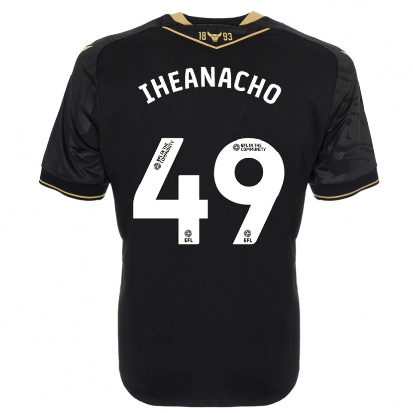 Danxen Mujer Camiseta Josh Iheanacho #49 Negro Oro 2ª Equipación 2025/26 La Camisa