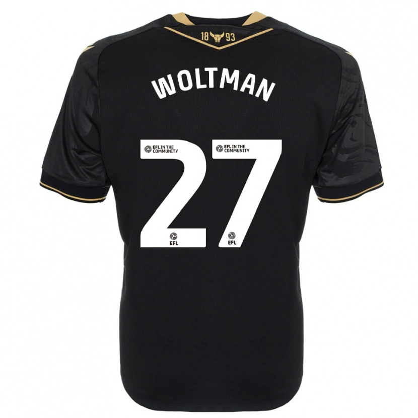 Danxen Mujer Camiseta Max Woltman #27 Negro Oro 2ª Equipación 2025/26 La Camisa