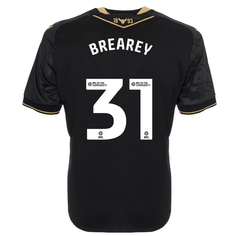 Danxen Mujer Camiseta Eddie Brearey #31 Negro Oro 2ª Equipación 2025/26 La Camisa