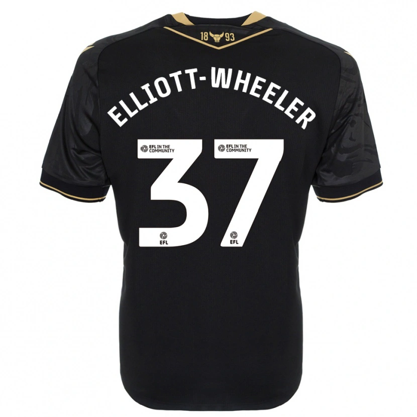 Danxen Mujer Camiseta Aidan Elliott-Wheeler #37 Negro Oro 2ª Equipación 2025/26 La Camisa