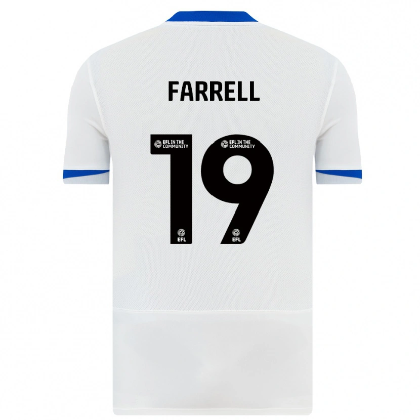 Danxen Mujer Camiseta Jacob Farrell #19 Blanco Negro 2ª Equipación 2025/26 La Camisa