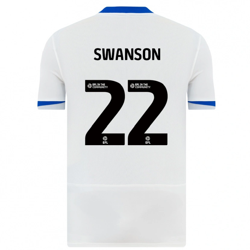 Danxen Mujer Camiseta Zak Swanson #22 Blanco Negro 2ª Equipación 2025/26 La Camisa