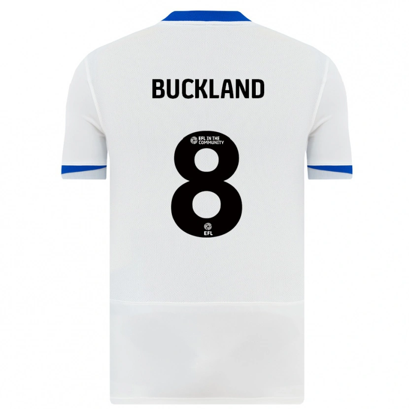 Danxen Mujer Camiseta Reggie Buckland #8 Blanco Negro 2ª Equipación 2025/26 La Camisa