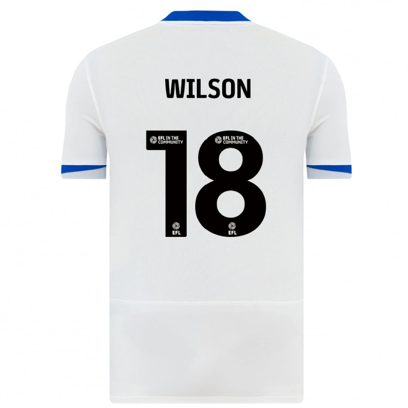 Danxen Mujer Camiseta George Wilson #18 Blanco Negro 2ª Equipación 2025/26 La Camisa