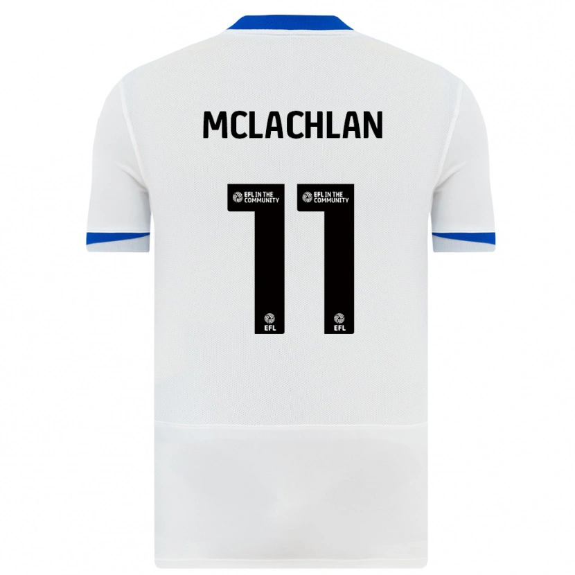 Danxen Mujer Camiseta Daisy Mclachlan #11 Blanco Negro 2ª Equipación 2025/26 La Camisa