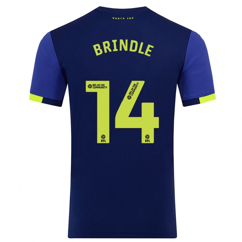 Danxen Mujer Camiseta Jonny Brindle #14 Azul Marino Amarillo 2ª Equipación 2025/26 La Camisa
