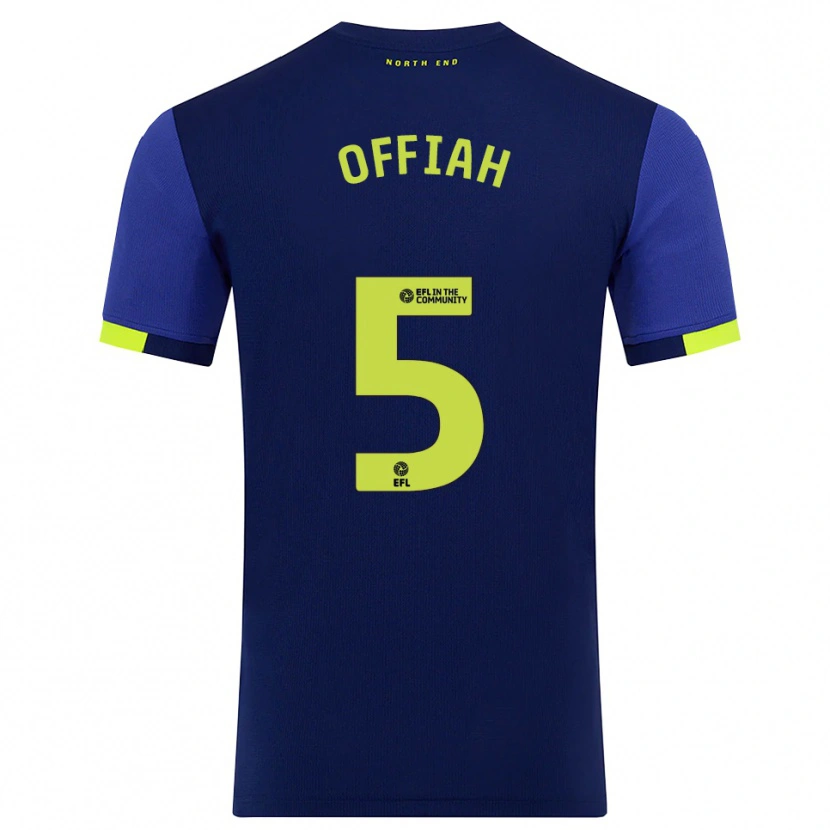 Danxen Mujer Camiseta Odeluga Offiah #5 Azul Marino Amarillo 2ª Equipación 2025/26 La Camisa