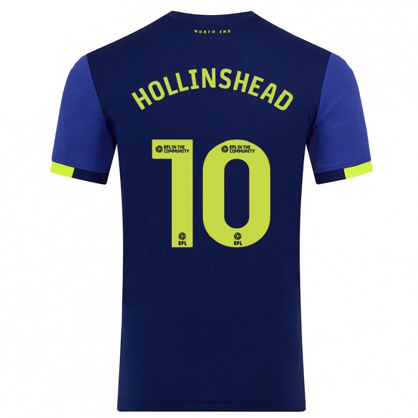 Danxen Mujer Camiseta Emily Hollinshead #10 Azul Marino Amarillo 2ª Equipación 2025/26 La Camisa