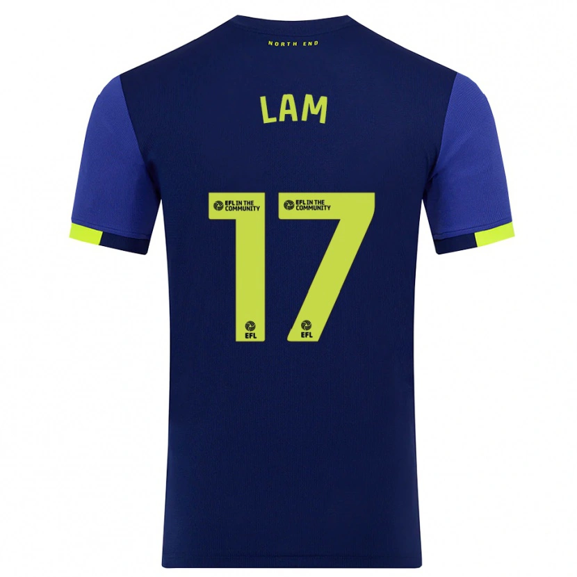 Danxen Mujer Camiseta Isaac Lam #17 Azul Marino Amarillo 2ª Equipación 2025/26 La Camisa