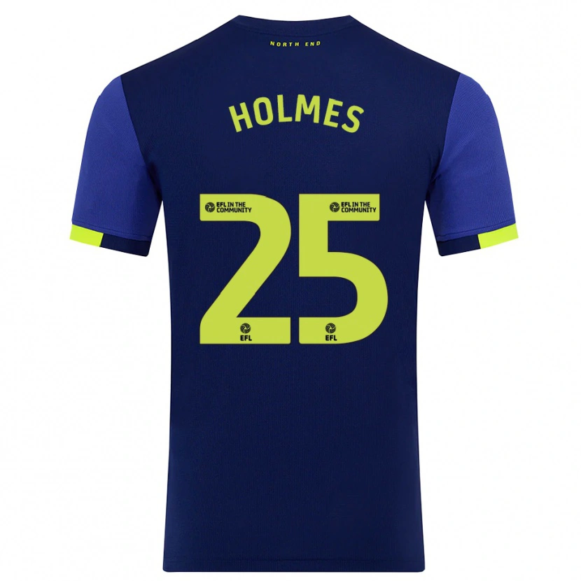 Danxen Mujer Camiseta Duane Holmes #25 Azul Marino Amarillo 2ª Equipación 2025/26 La Camisa