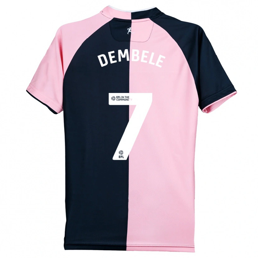 Danxen Mujer Camiseta Karamoko Dembélé #7 Rosa Negro 2ª Equipación 2025/26 La Camisa