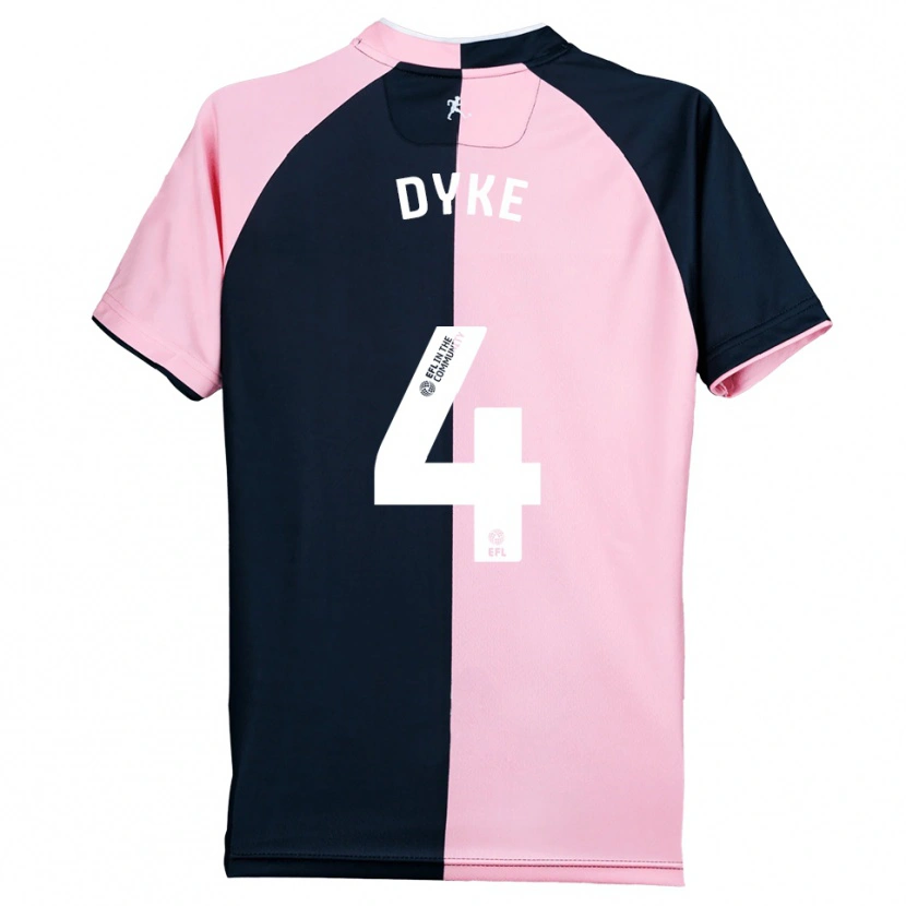 Danxen Mujer Camiseta Kaleb Dyke #4 Rosa Negro 2ª Equipación 2025/26 La Camisa