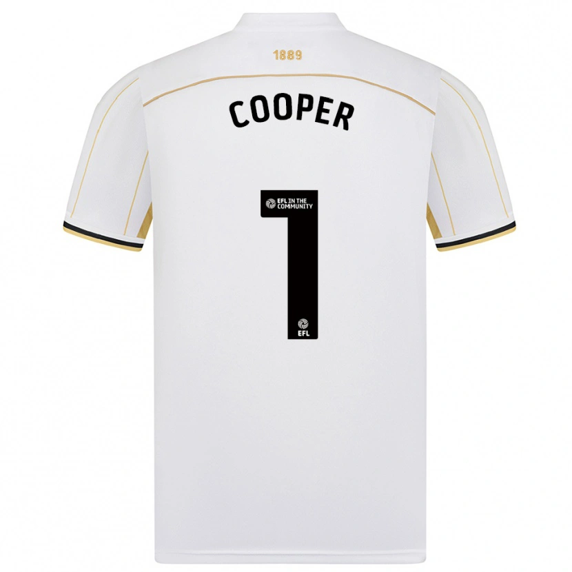 Danxen Mujer Camiseta Michael Cooper #1 Blanco Oro 2ª Equipación 2025/26 La Camisa