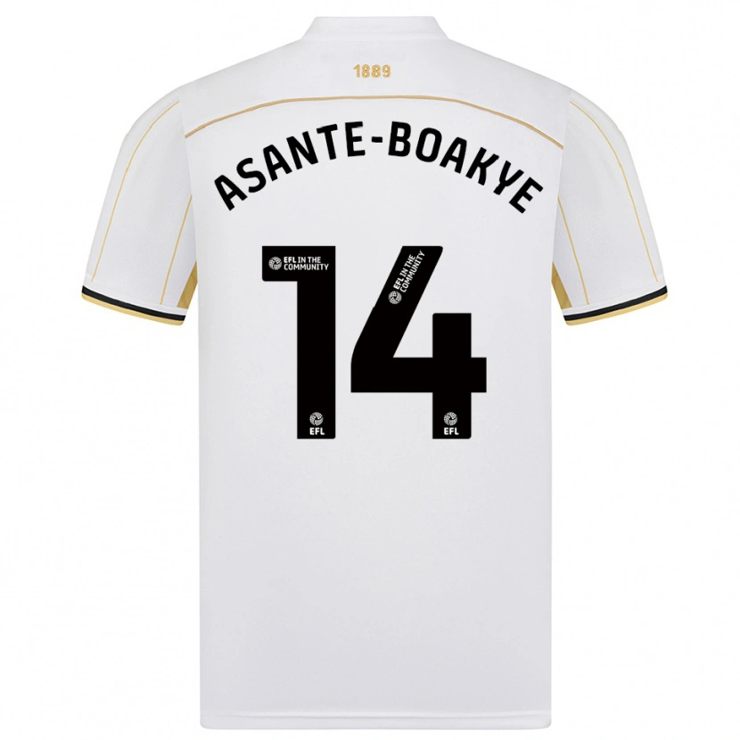 Danxen Mujer Camiseta Max Asante-Boakye #14 Blanco Oro 2ª Equipación 2025/26 La Camisa