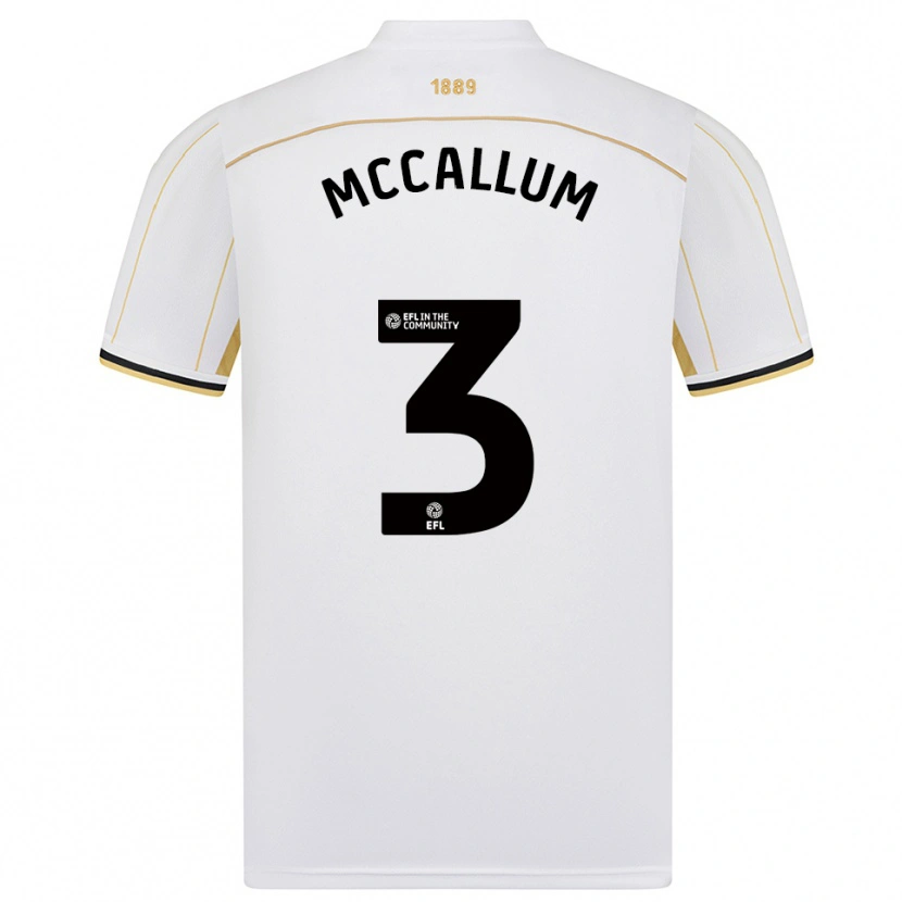 Danxen Mujer Camiseta Sam Mccallum #3 Blanco Oro 2ª Equipación 2025/26 La Camisa