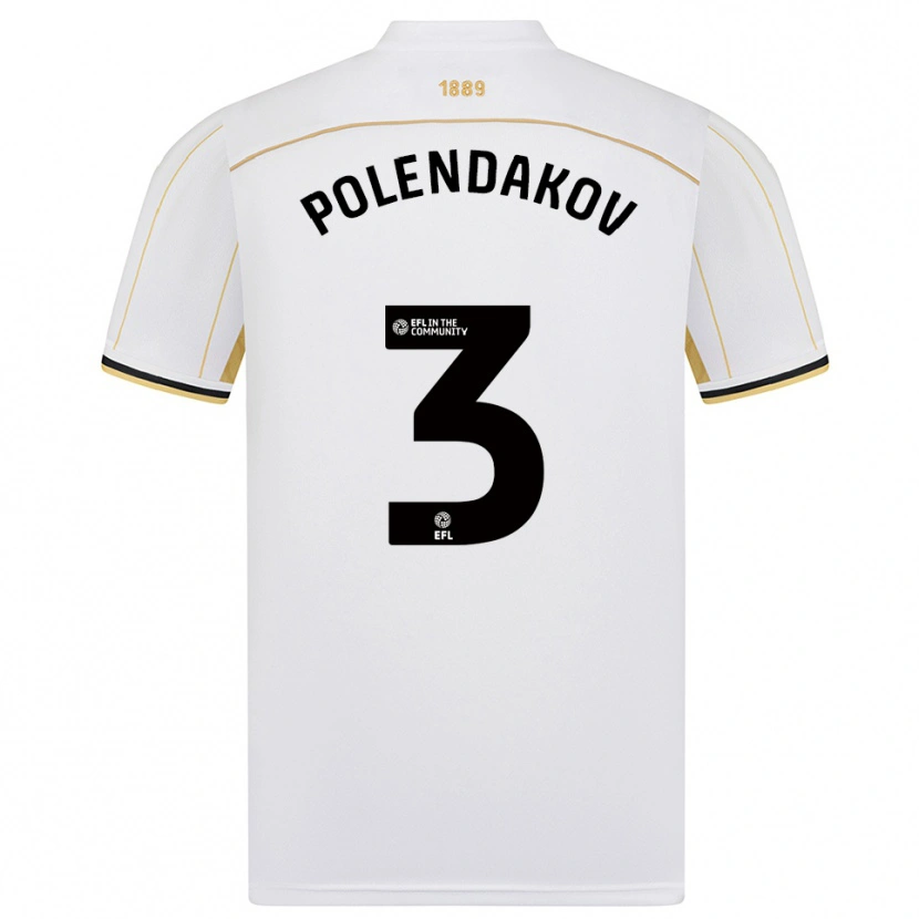 Danxen Mujer Camiseta Mihail Polendakov #3 Blanco Oro 2ª Equipación 2025/26 La Camisa