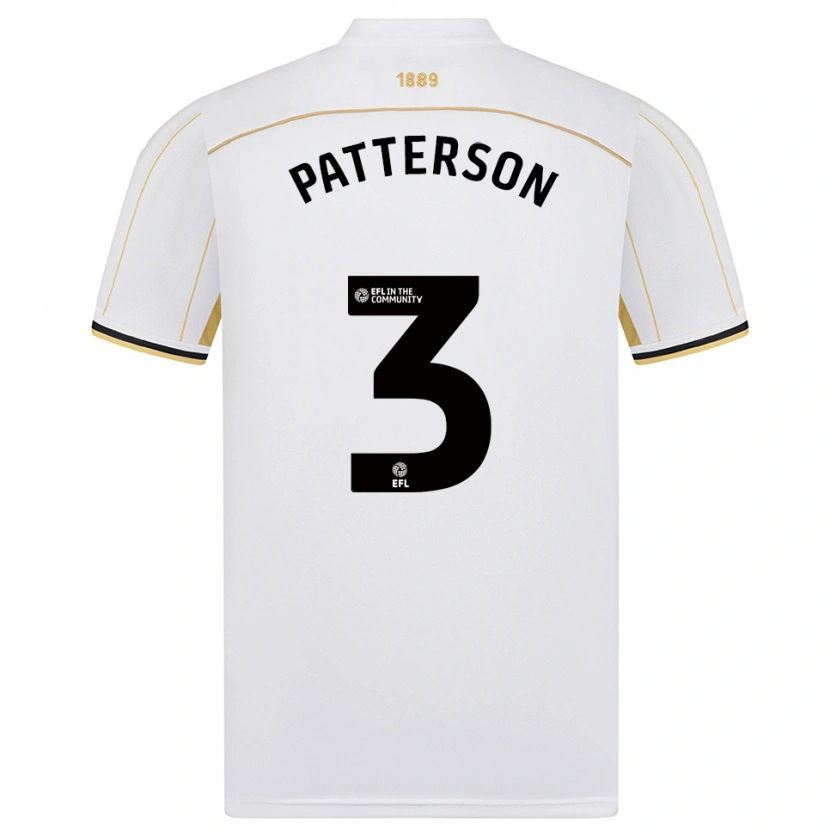 Danxen Mujer Camiseta Lennon Patterson #3 Blanco Oro 2ª Equipación 2025/26 La Camisa