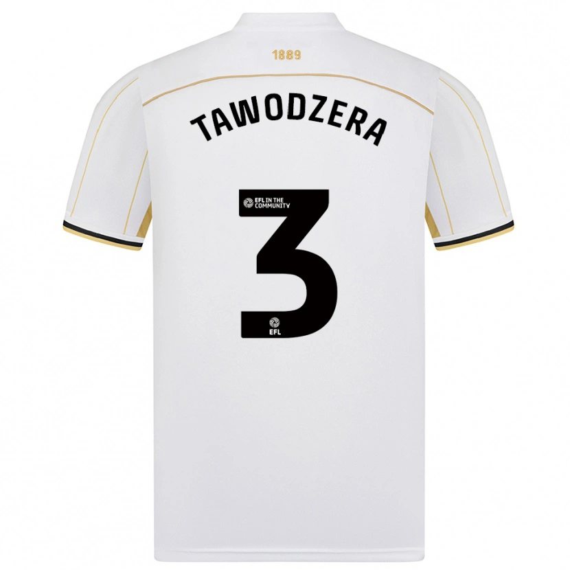 Danxen Mujer Camiseta Dylan Tawodzera #3 Blanco Oro 2ª Equipación 2025/26 La Camisa