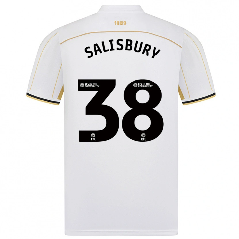 Danxen Mujer Camiseta Chloe Salisbury #38 Blanco Oro 2ª Equipación 2025/26 La Camisa