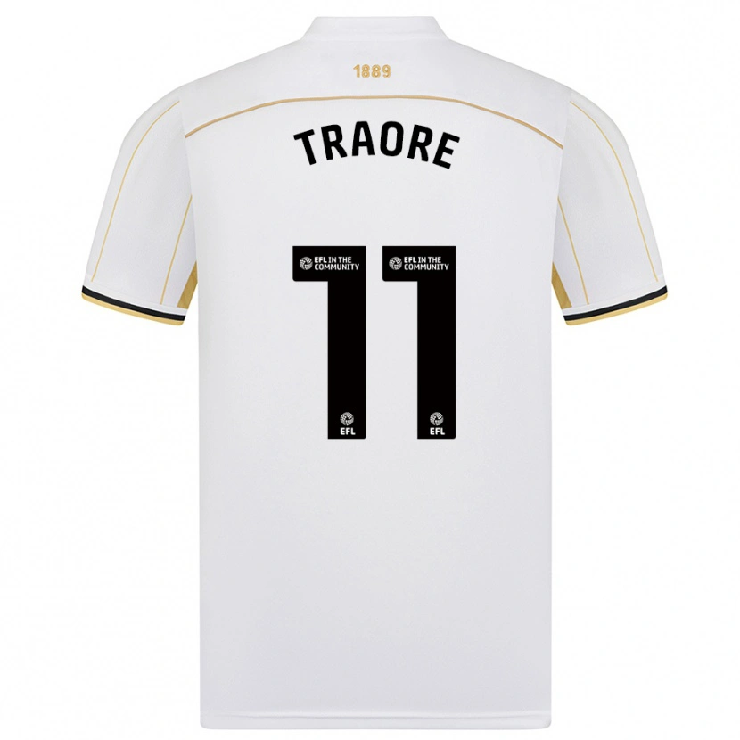 Danxen Mujer Camiseta Bénie Traoré #11 Blanco Oro 2ª Equipación 2025/26 La Camisa