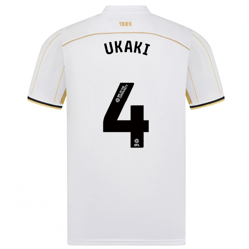 Danxen Mujer Camiseta Ehije Ukaki #4 Blanco Oro 2ª Equipación 2025/26 La Camisa