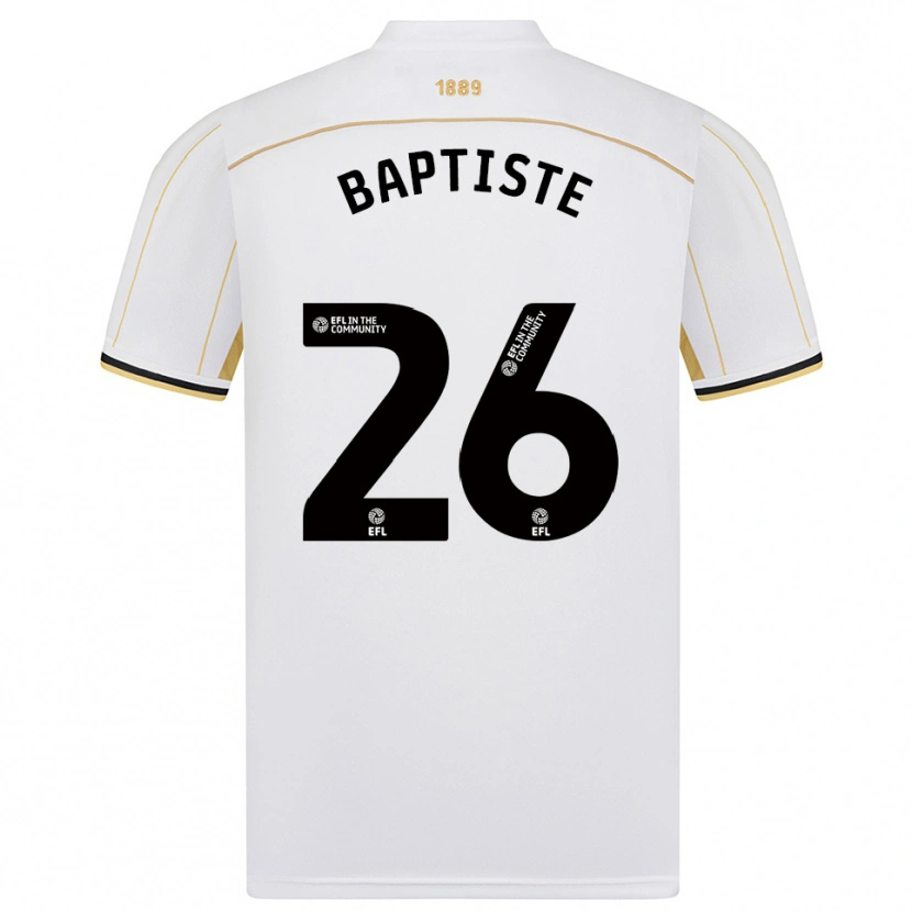 Danxen Mujer Camiseta Jamal Baptiste #26 Blanco Oro 2ª Equipación 2025/26 La Camisa