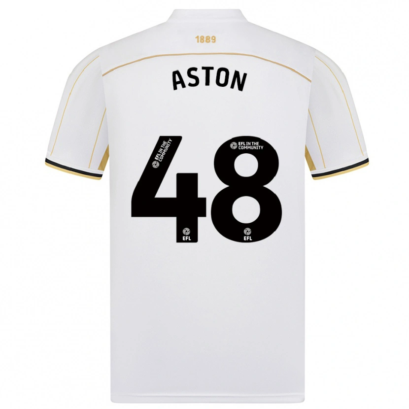 Danxen Mujer Camiseta Sam Aston #48 Blanco Oro 2ª Equipación 2025/26 La Camisa