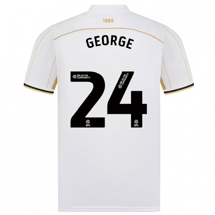 Danxen Mujer Camiseta Tammi George #24 Blanco Oro 2ª Equipación 2025/26 La Camisa