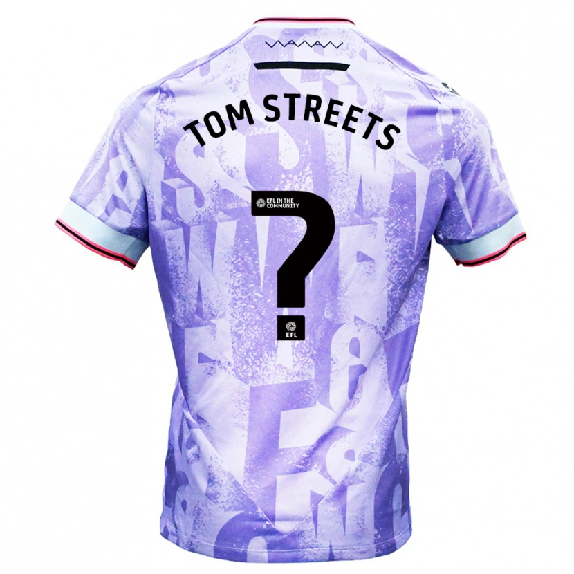 Danxen Mujer Camiseta Tom Streets #0 Lila Blanco 2ª Equipación 2025/26 La Camisa