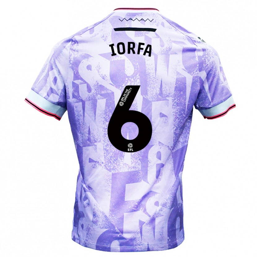 Danxen Mujer Camiseta Dominic Iorfa #6 Lila Blanco 2ª Equipación 2025/26 La Camisa
