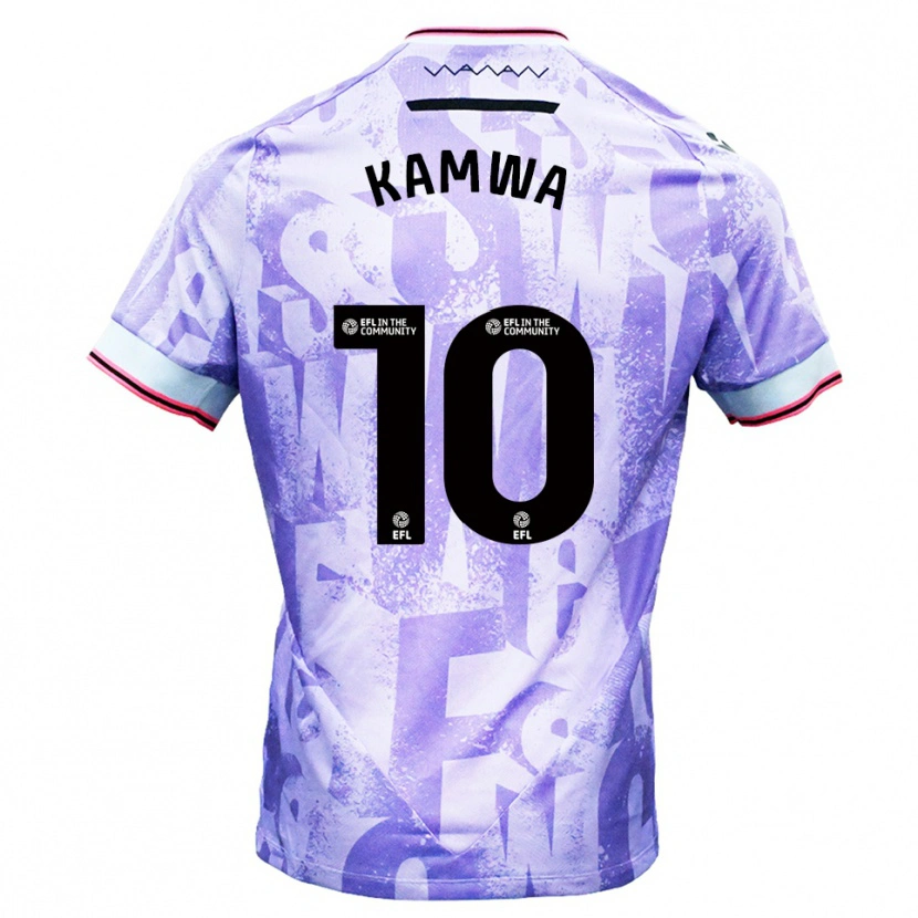 Danxen Mujer Camiseta Donald Kamwa #10 Lila Blanco 2ª Equipación 2025/26 La Camisa