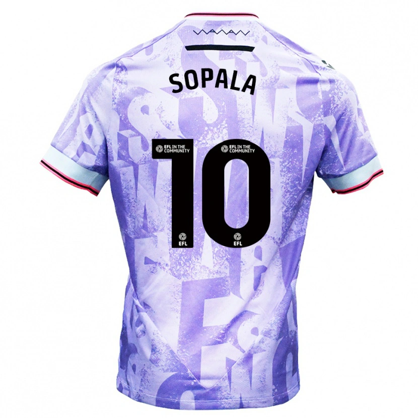 Danxen Mujer Camiseta Aodhan Sopala #10 Lila Blanco 2ª Equipación 2025/26 La Camisa