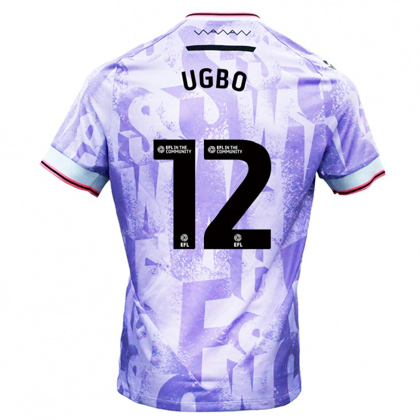 Danxen Mujer Camiseta Iké Ugbo #12 Lila Blanco 2ª Equipación 2025/26 La Camisa