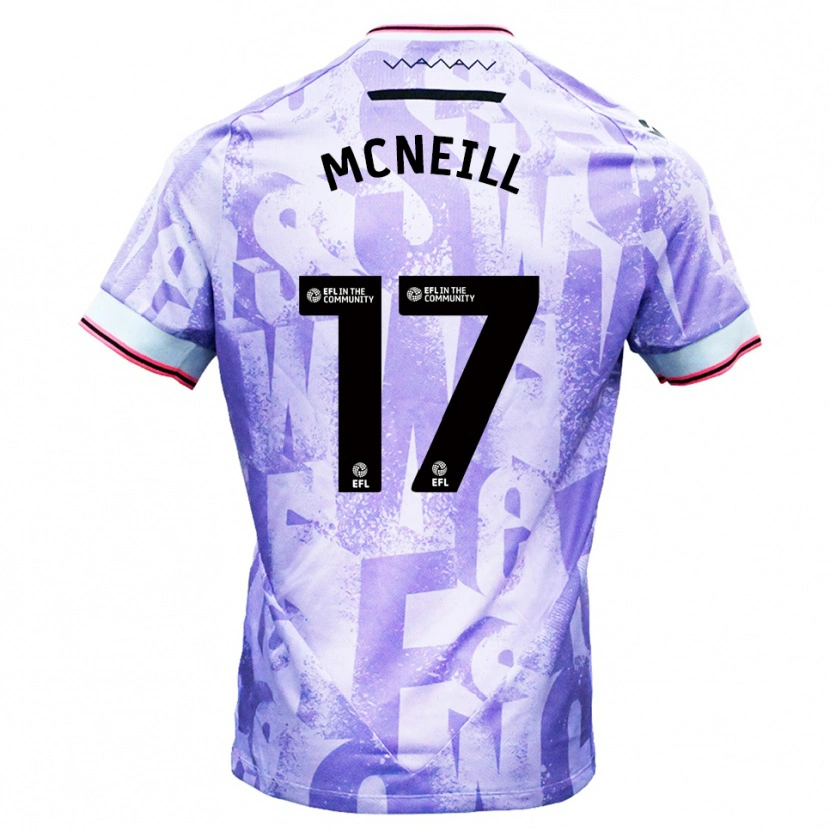 Danxen Mujer Camiseta Charlie Mcneill #17 Lila Blanco 2ª Equipación 2025/26 La Camisa