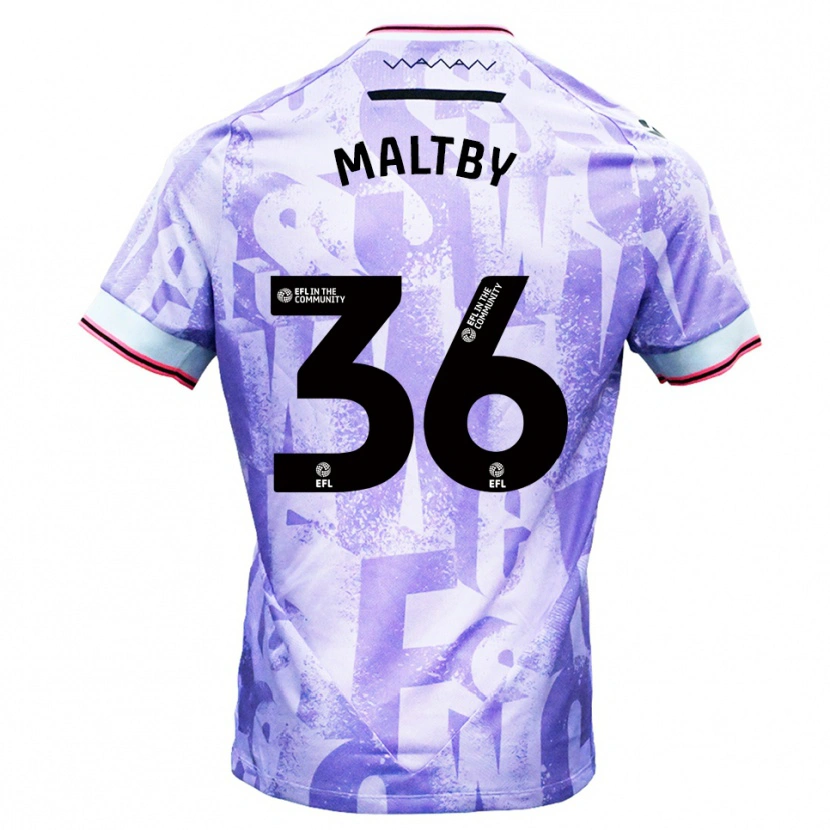 Danxen Mujer Camiseta Mackenzie Maltby #36 Lila Blanco 2ª Equipación 2025/26 La Camisa