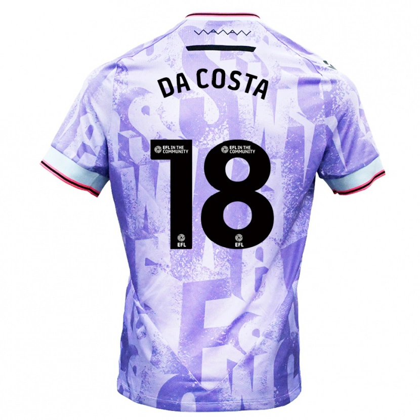 Danxen Mujer Camiseta Daniel Da Costa #18 Lila Blanco 2ª Equipación 2025/26 La Camisa