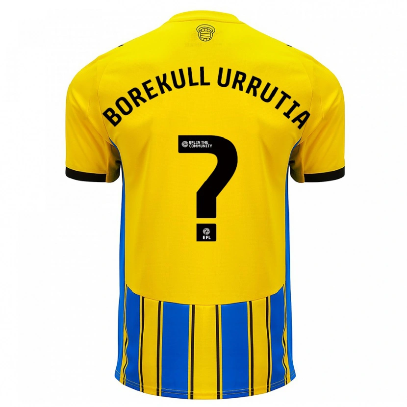 Danxen Mujer Camiseta Joaquin Borekull Urrutia #0 Azul Amarillo 2ª Equipación 2025/26 La Camisa