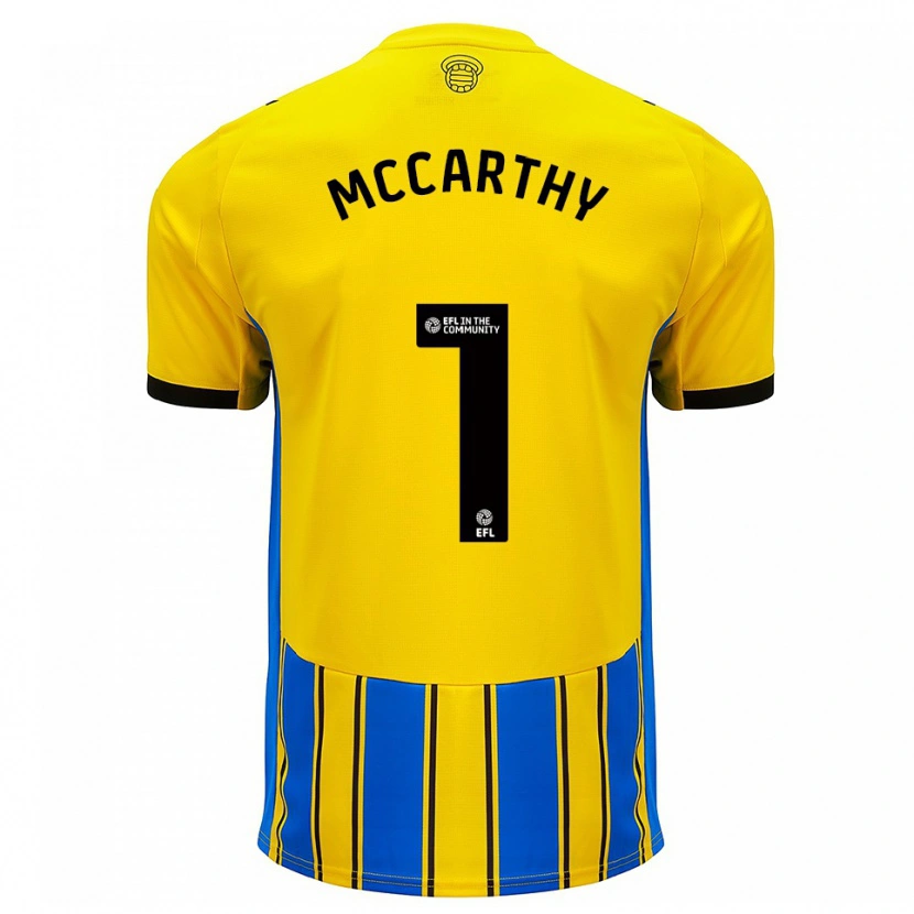 Danxen Mujer Camiseta Alex Mccarthy #1 Azul Amarillo 2ª Equipación 2025/26 La Camisa