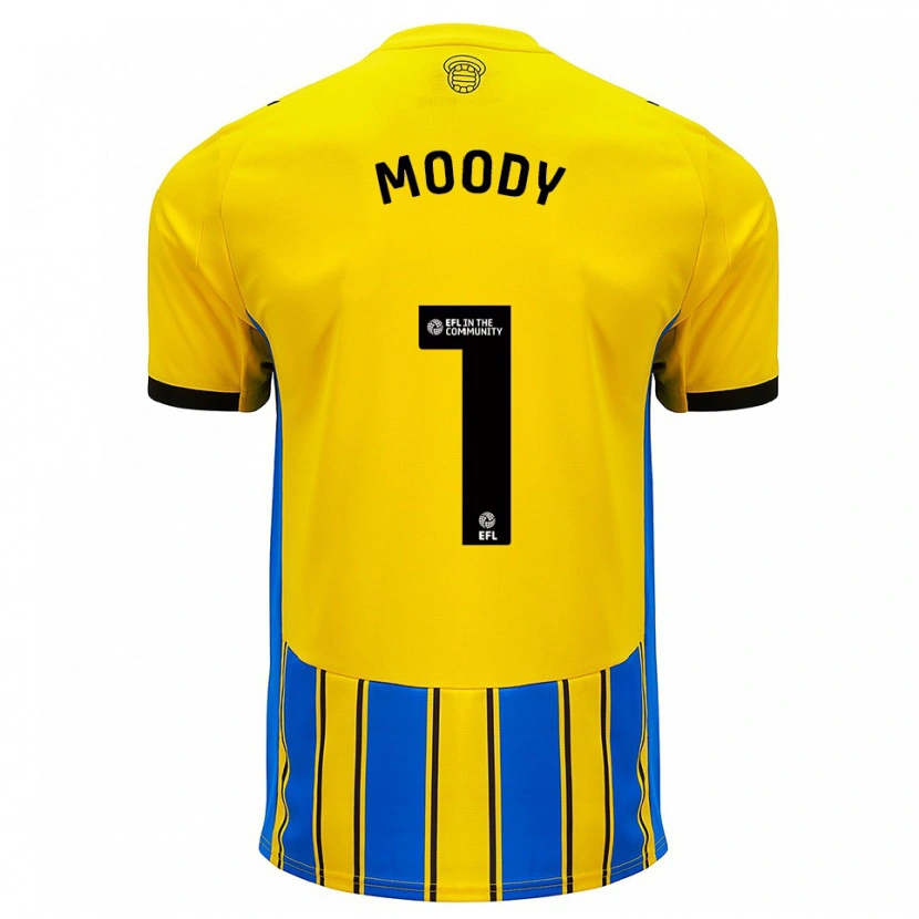 Danxen Mujer Camiseta Dylan Moody #1 Azul Amarillo 2ª Equipación 2025/26 La Camisa