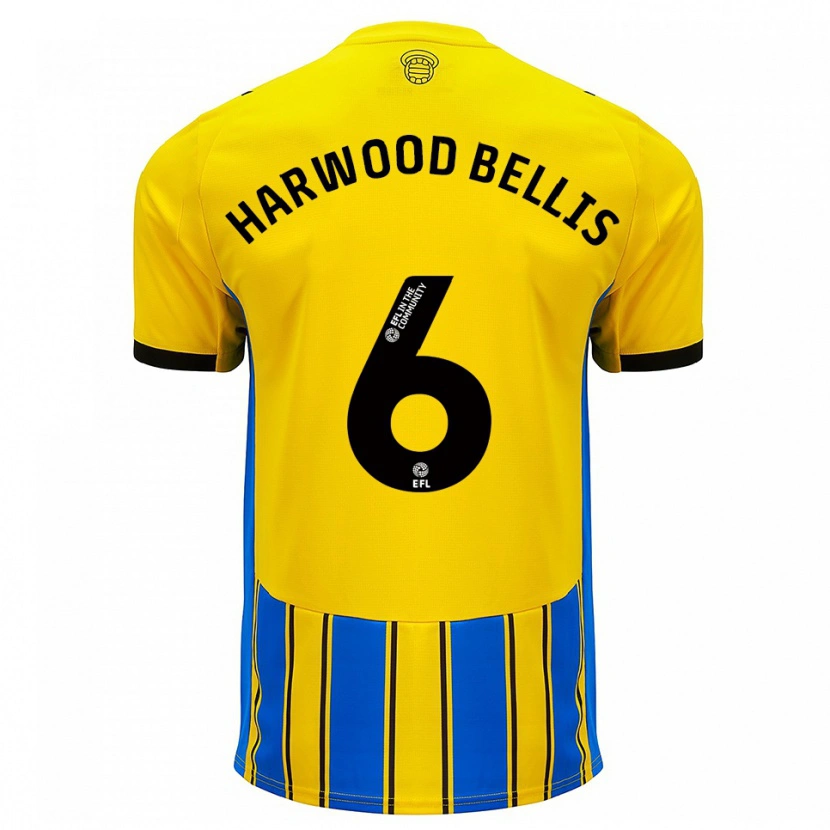 Danxen Mujer Camiseta Taylor Harwood-Bellis #6 Azul Amarillo 2ª Equipación 2025/26 La Camisa