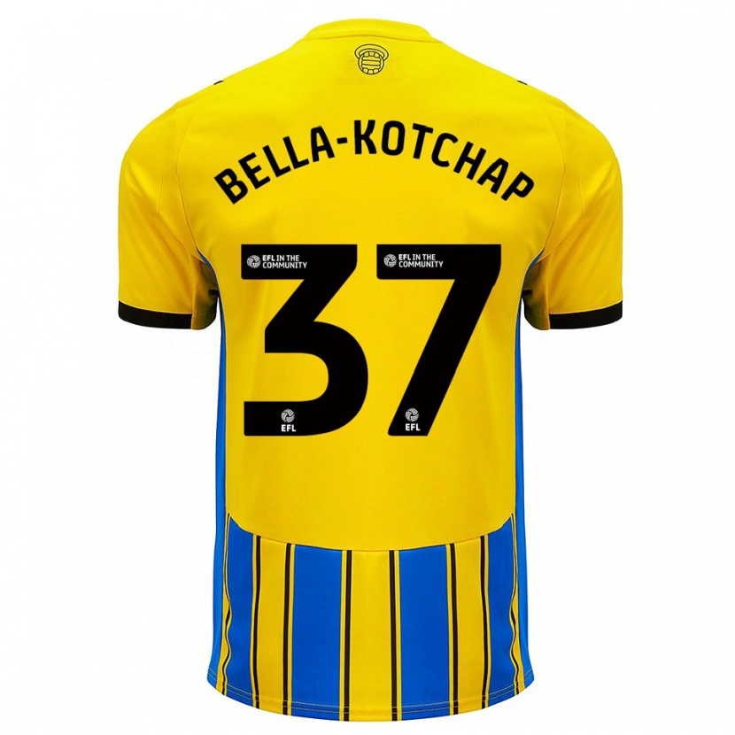 Danxen Mujer Camiseta Armel Bella-Kotchap #37 Azul Amarillo 2ª Equipación 2025/26 La Camisa