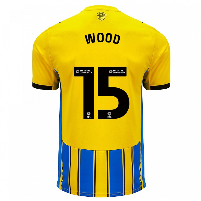 Danxen Mujer Camiseta Nathan Wood #15 Azul Amarillo 2ª Equipación 2025/26 La Camisa