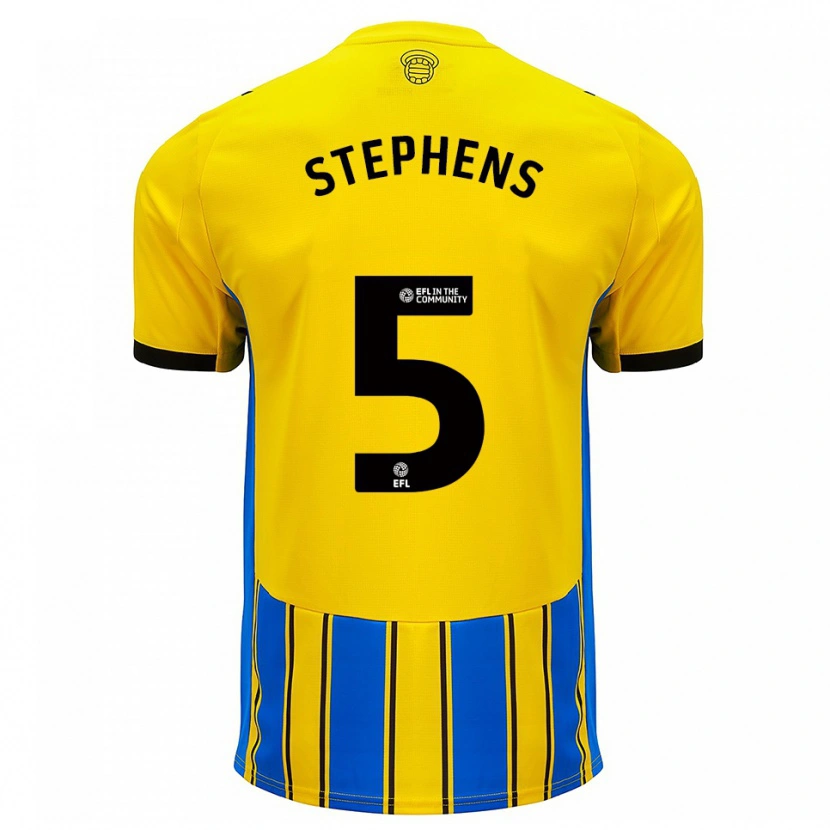 Danxen Mujer Camiseta Jack Stephens #5 Azul Amarillo 2ª Equipación 2025/26 La Camisa