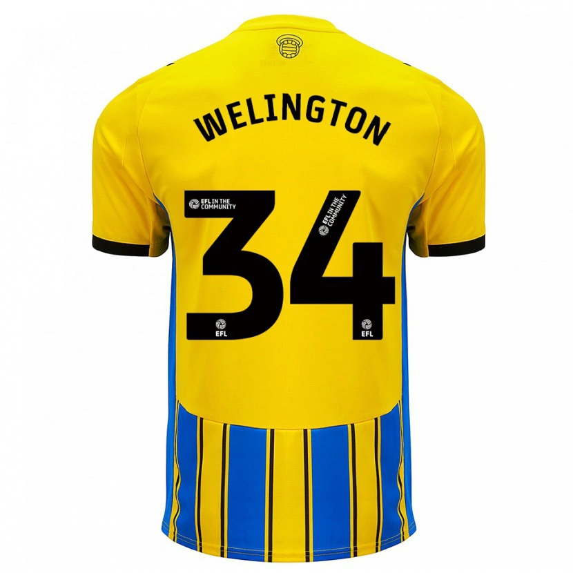 Danxen Mujer Camiseta Welington #34 Azul Amarillo 2ª Equipación 2025/26 La Camisa