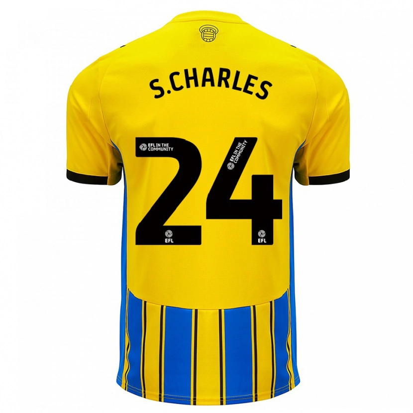 Danxen Mujer Camiseta Shea Charles #24 Azul Amarillo 2ª Equipación 2025/26 La Camisa