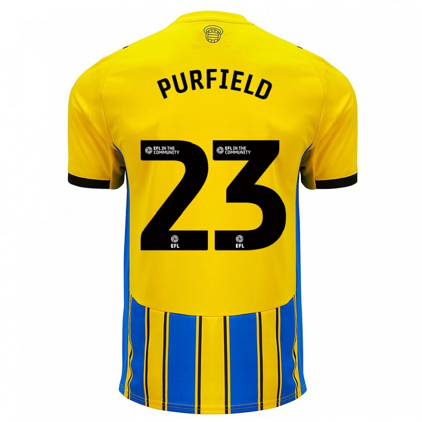 Danxen Mujer Camiseta Jemma Elizabeth Purfield #23 Azul Amarillo 2ª Equipación 2025/26 La Camisa