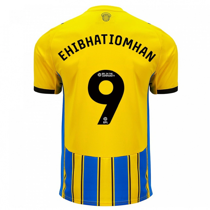 Danxen Mujer Camiseta Princewill Ehibhatiomhan #9 Azul Amarillo 2ª Equipación 2025/26 La Camisa
