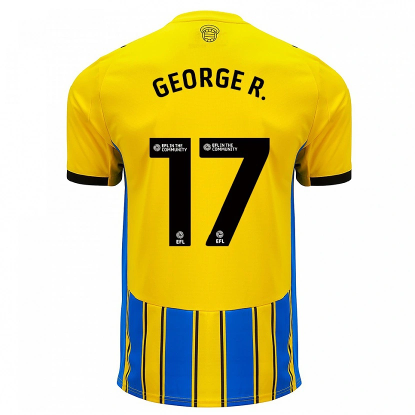 Danxen Mujer Camiseta George Robinson #17 Azul Amarillo 2ª Equipación 2025/26 La Camisa